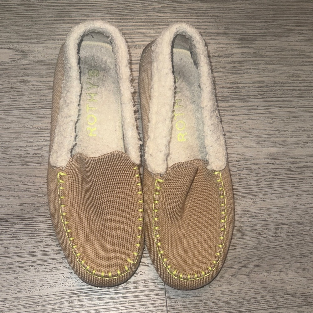 Rothy's Tan and Cream Loafers